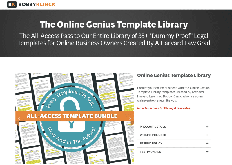 bobby klinck the online genius template library 6697b51e3f14a